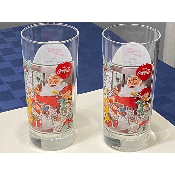Coca Cola Coke Krystal Glasses Pair 1994 Collector Edition - Picture 1 of 10